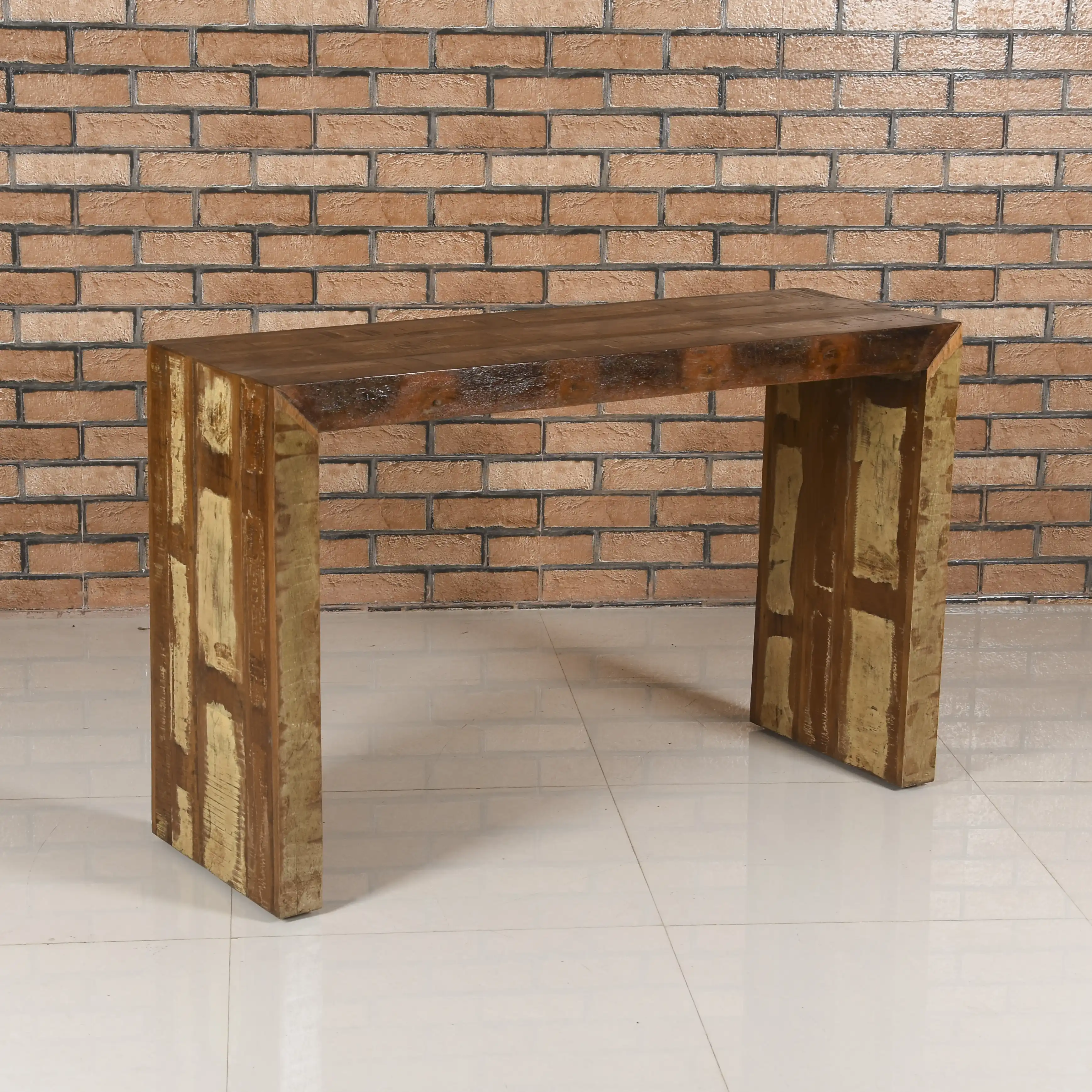 Reclaied Wood Console Table with 1 Drawer (KD) - popular handicrafts